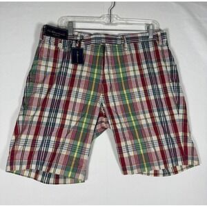 NWT Polo Ralph Lauren India Madras Plaid Shorts Men's 34 Classic Fit Cotton 9"